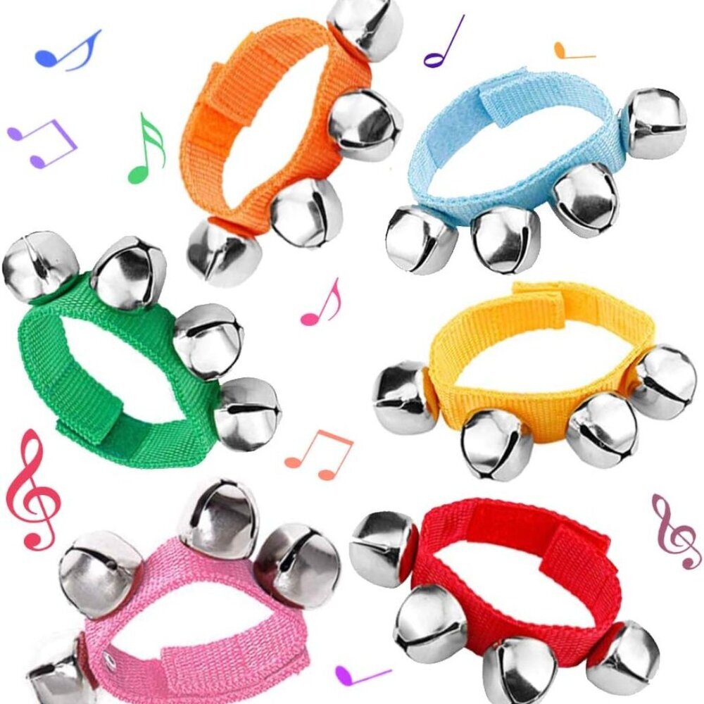 6 PCS Percussion Instruments, Wrist Bells Jingle Bells Musical Rhythm Toys